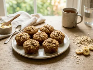 Muffins de banana e aveia